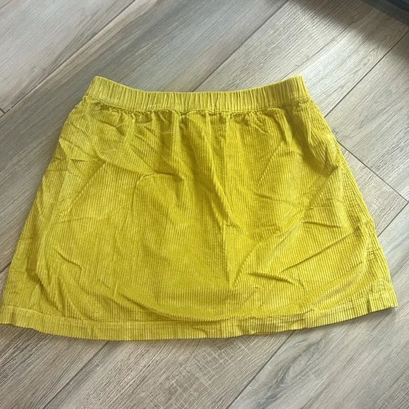 Elastic waist yellow cord skirt - Picture 3 of 3